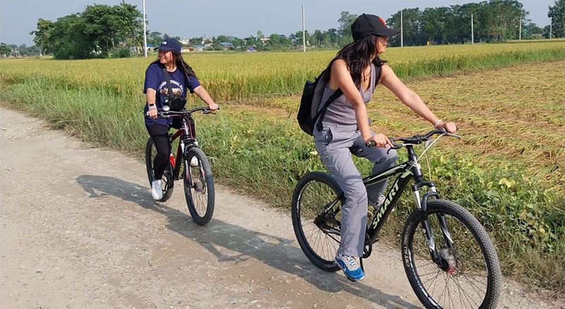 Cycling tour through villages